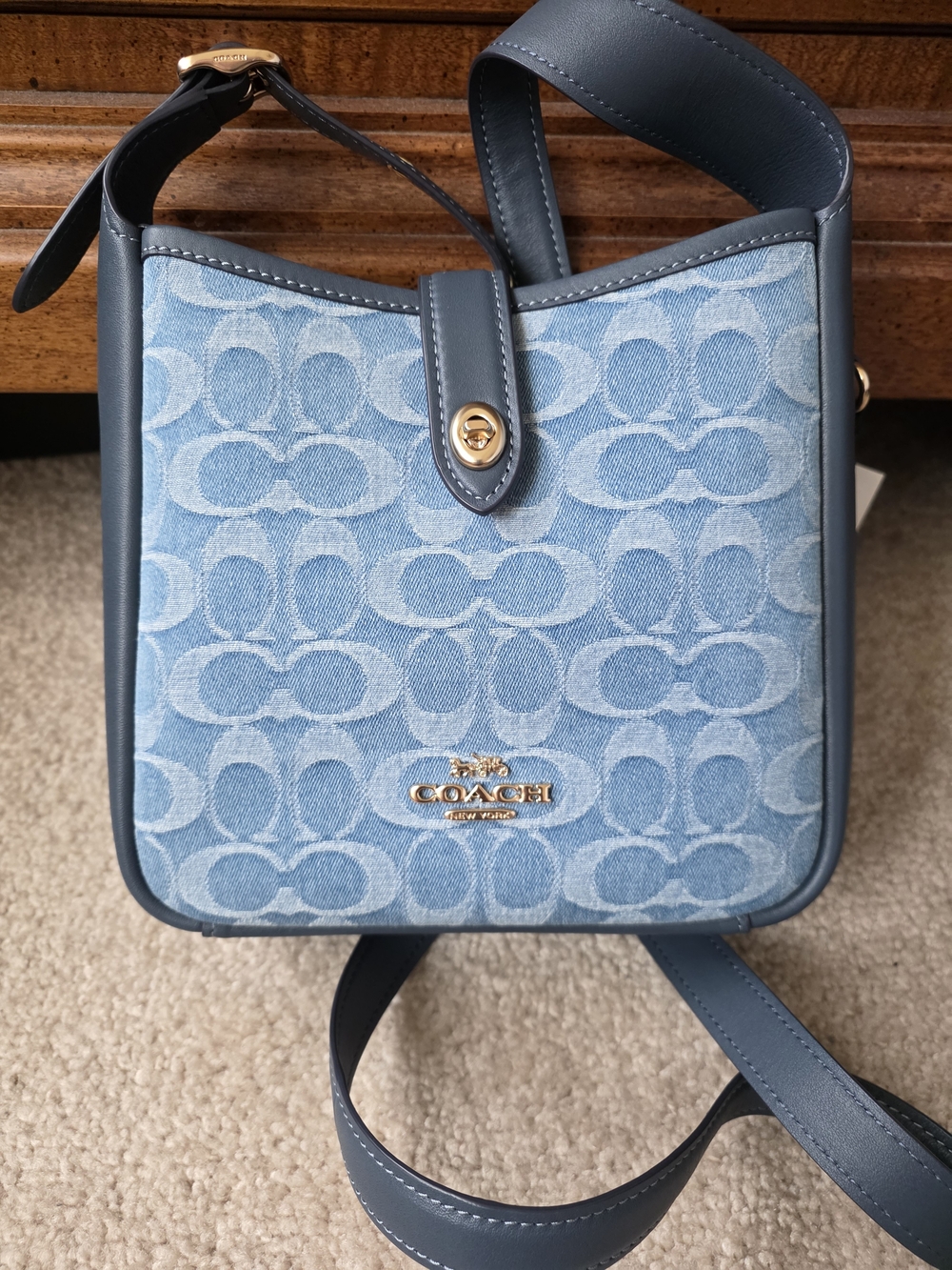 Coach Blue Signature Denim Crossbody Bag